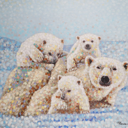 Canvas schilderij 'De ijsberen'