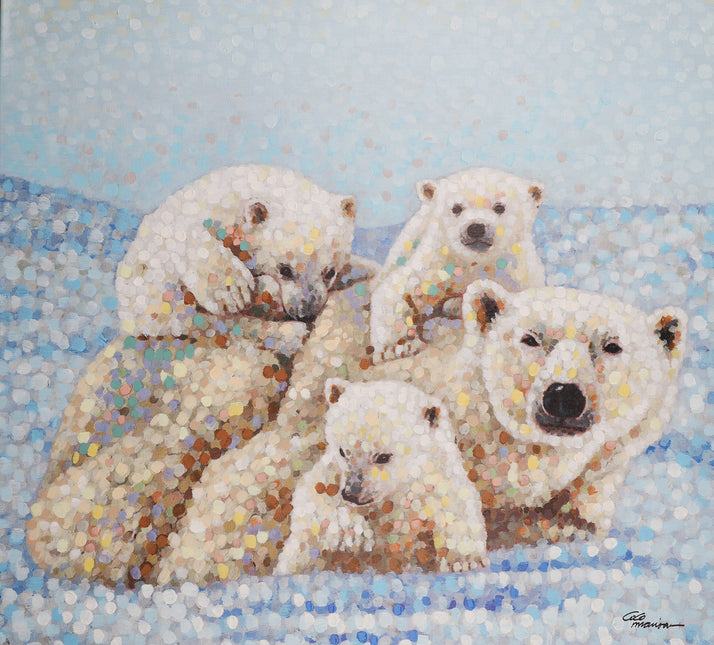 Canvas schilderij 'De ijsberen'