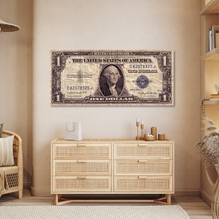 Aluart Schilderij 'One Dollar Silver Certificate'