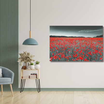 Aluart schilderij 'De klaprozen veld'