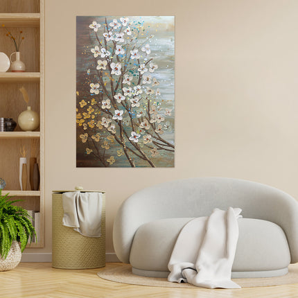 Canvas schilderij Mondiart 'Bloemen op het doek'