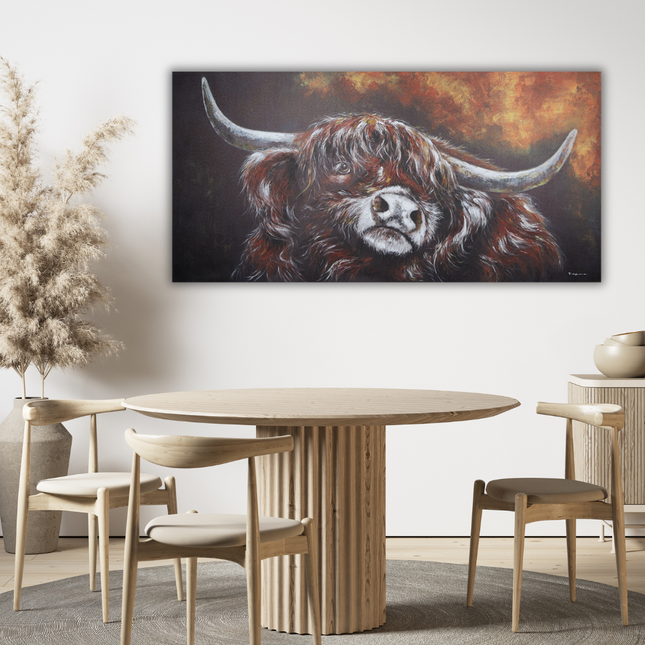Canvas schilderij 'Schotse hooglander'