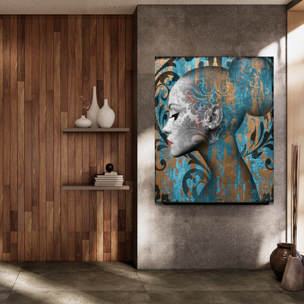 Leather dibond schilderij 'Avec amour'