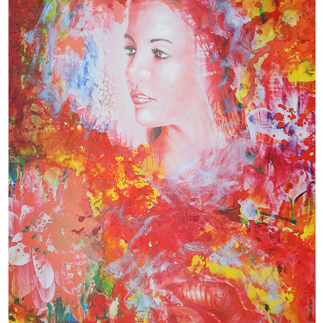 Canvas schilderij 'Kleurrijke Vrouw'