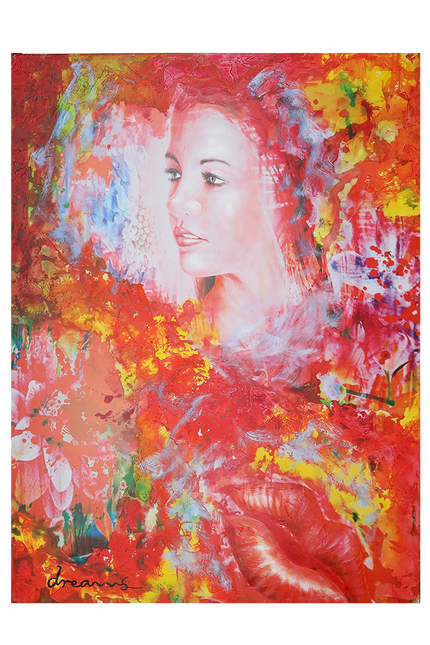 Canvas schilderij 'Kleurrijke Vrouw'