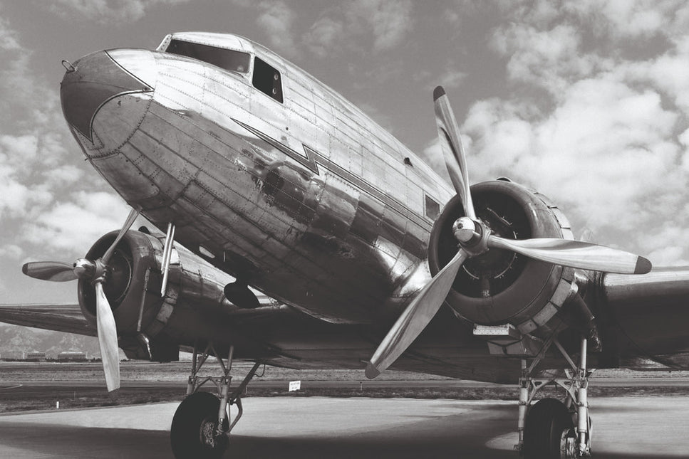 Schilderij 'DC-3 in airfield'