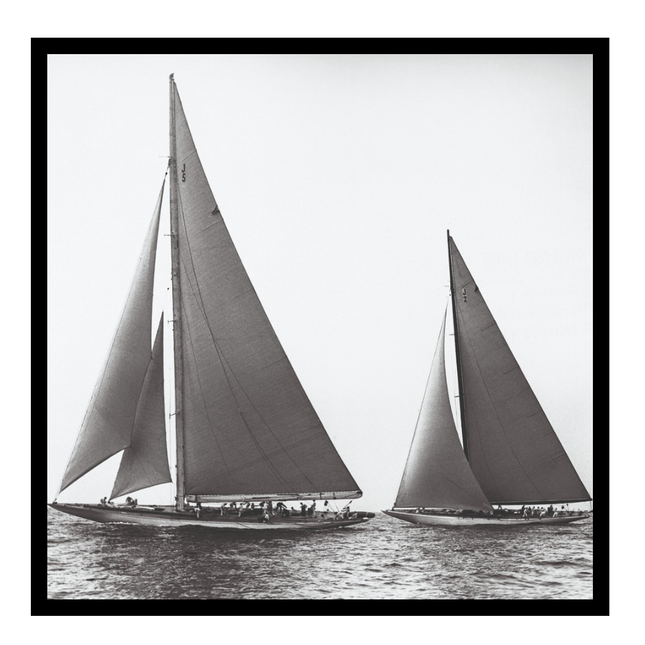 Ingelijste poster 'Sailboats in the America's Cup'