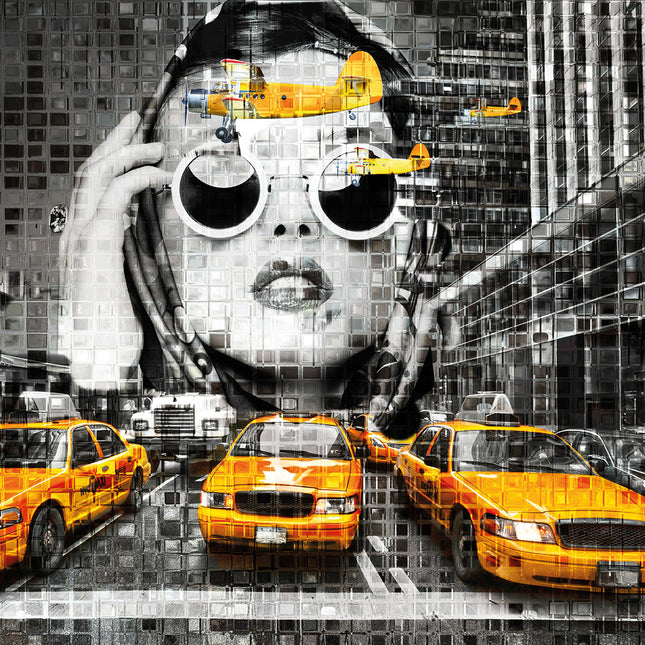 Aluart schilderij 'Bass dreams taxi in New York