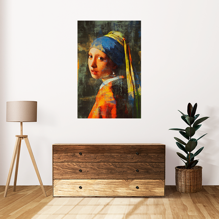 Canvas schilderij 'Meisje met de parel 2.0'