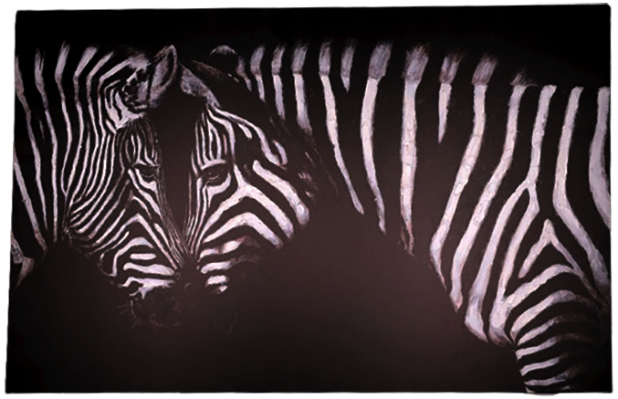 Canvas schilderij 'Love zebra's'