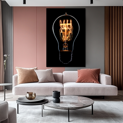 Aluart schilderij 'The Shining Light Bulb'