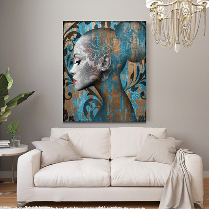 Leather dibond schilderij 'Avec amour'