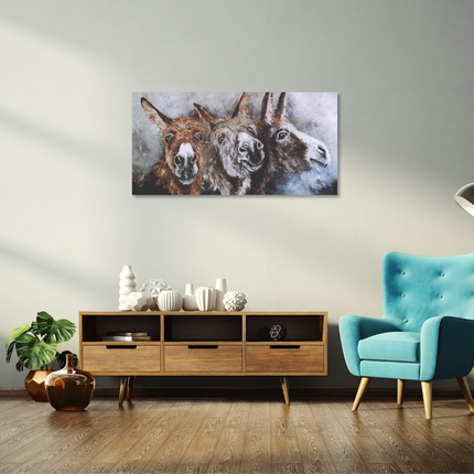 Aluart schilderij 'Pieternet de dominante  ezels'