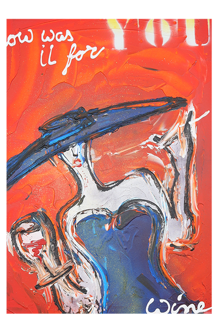 Wine Art 'Blauwe jurk'