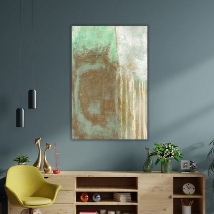 Aluart schilderij 'Abstracte pastel tinten