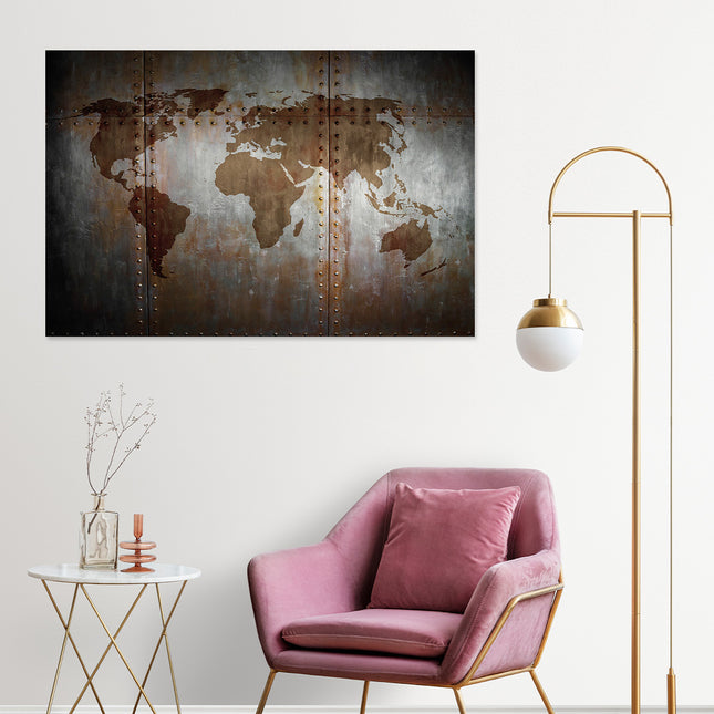 Aluart schilderij 'Vintage World Map'