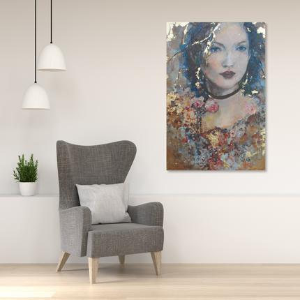 Aluart schilderij 'Woman Gold - Martje Waals'