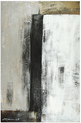 Canvas schilderij 'Abstract goud/zwart'