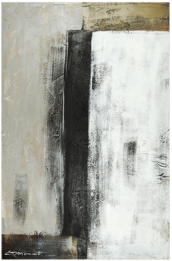 Canvas schilderij 'Abstract goud/zwart'