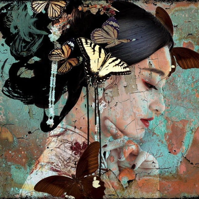 Leather dibond schilderij 'Oriental V'