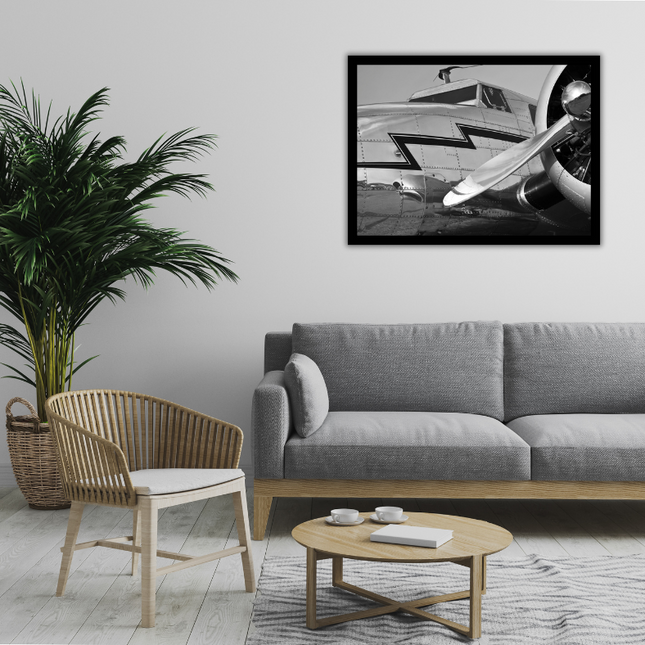 Ingelijste poster 'Vliegtuig propellor'