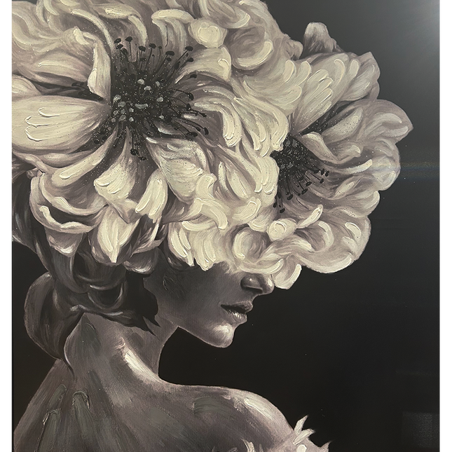 Canvas schilderij 'Bloemenpracht Dame'