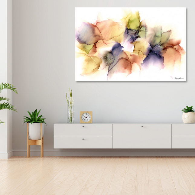 Aluart schilderij 'Septarie waterverf abstract'