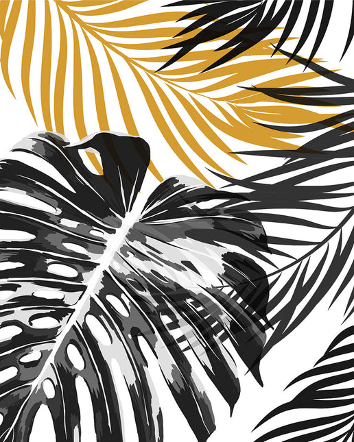 Canvas schilderij 'Monstera Bladeren'