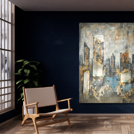 Canvas schilderij 'Abstracte skyline'