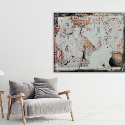Leather dibond schilderij 'The Woman'