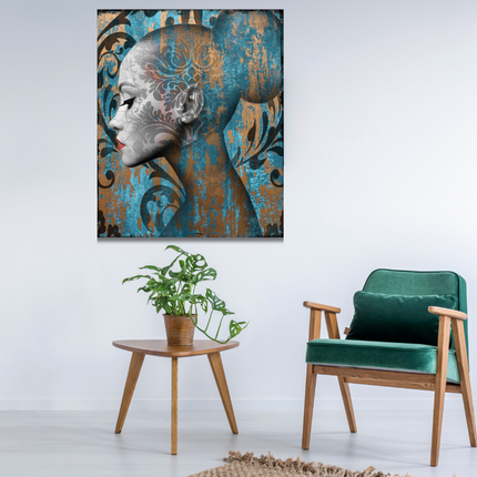 Leather dibond schilderij 'Avec amour'