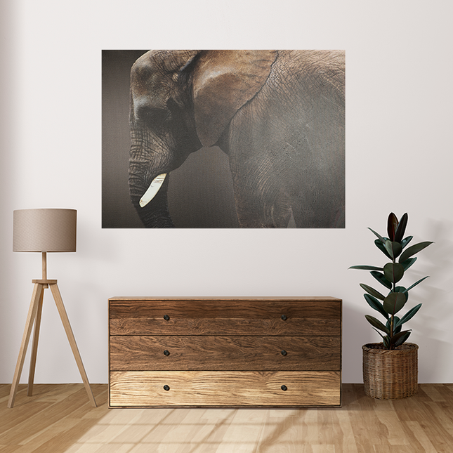 Canvas schilderij 'Dark Elephant'