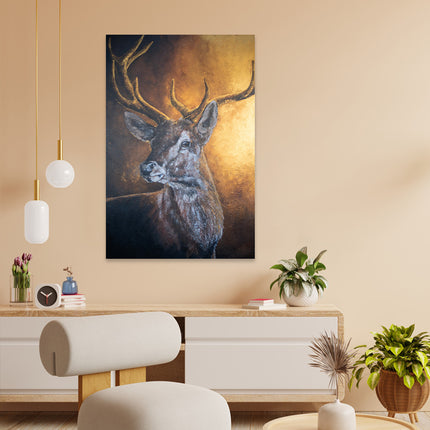 Aluart schilderij 'Edelhert met Gewei'