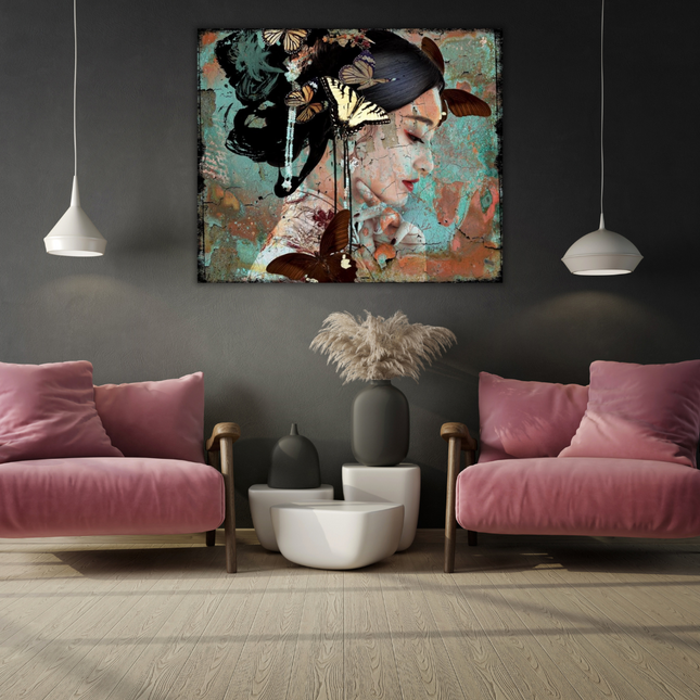 Leather dibond 'Oriental V'