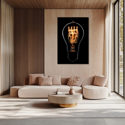 Aluart schilderij 'The Shining Light Bulb'
