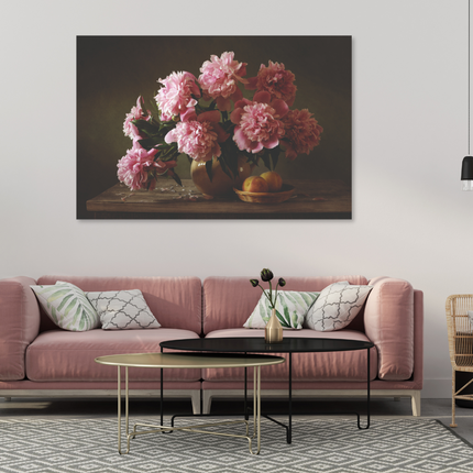 Aluart schilderij 'Stilleven pioenrozen'