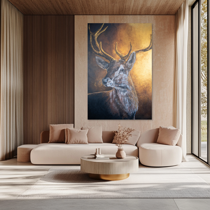 Aluart schilderij 'Edelhert met Gewei'