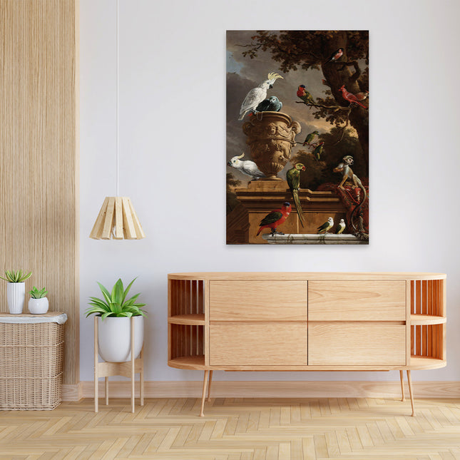 Aluart schilderij 'De Menagerie, Melchior d'Hondecoeter'