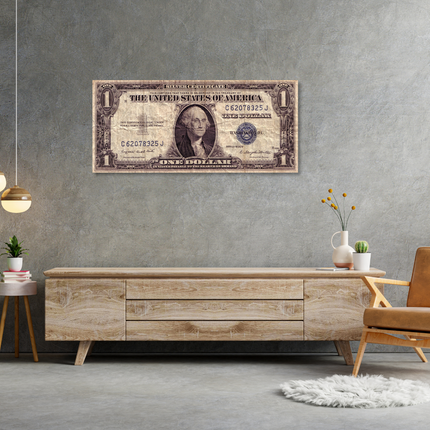 Aluart Schilderij 'One Dollar Silver Certificate'