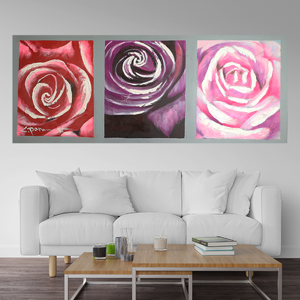 Canvas  'De drie rozen'