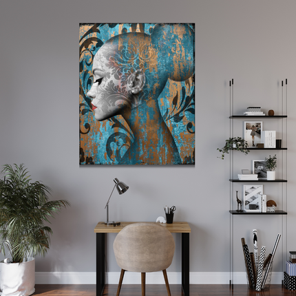 Leather dibond schilderij 'Avec amour'