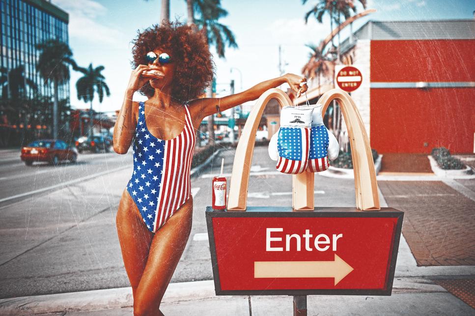 Schilderij 'Miss American'