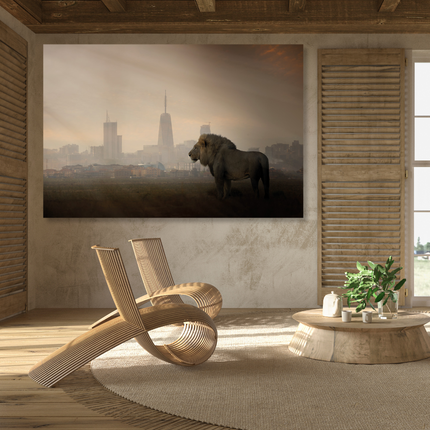 Aluart schilderij 'Lion And The City'