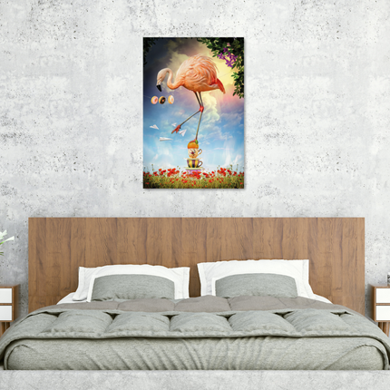 Aluart schilderij 'Dancing Flamingo'