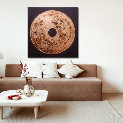 Aluart schilderij 'Bronzen munt'