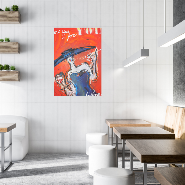 Wine Art 'Blauwe jurk'
