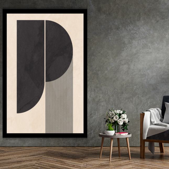 Ingelijste aluart schilderij 'Abstracte Vormen'