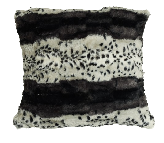 Sierkussen 'Zwart-wit fluffy panter'