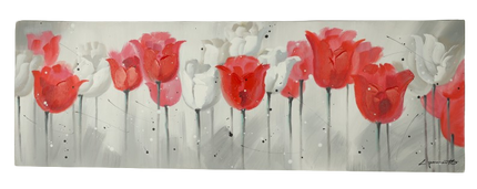 Canvas schilderij 'Abstracte tulpen'