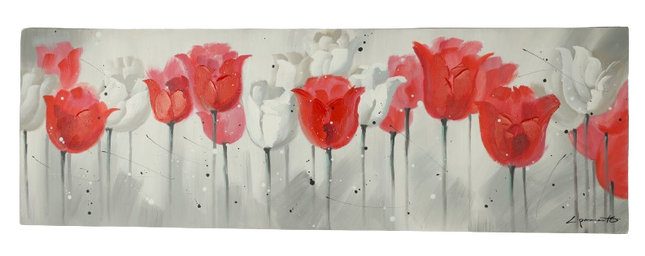 Canvas schilderij 'Abstracte tulpen'